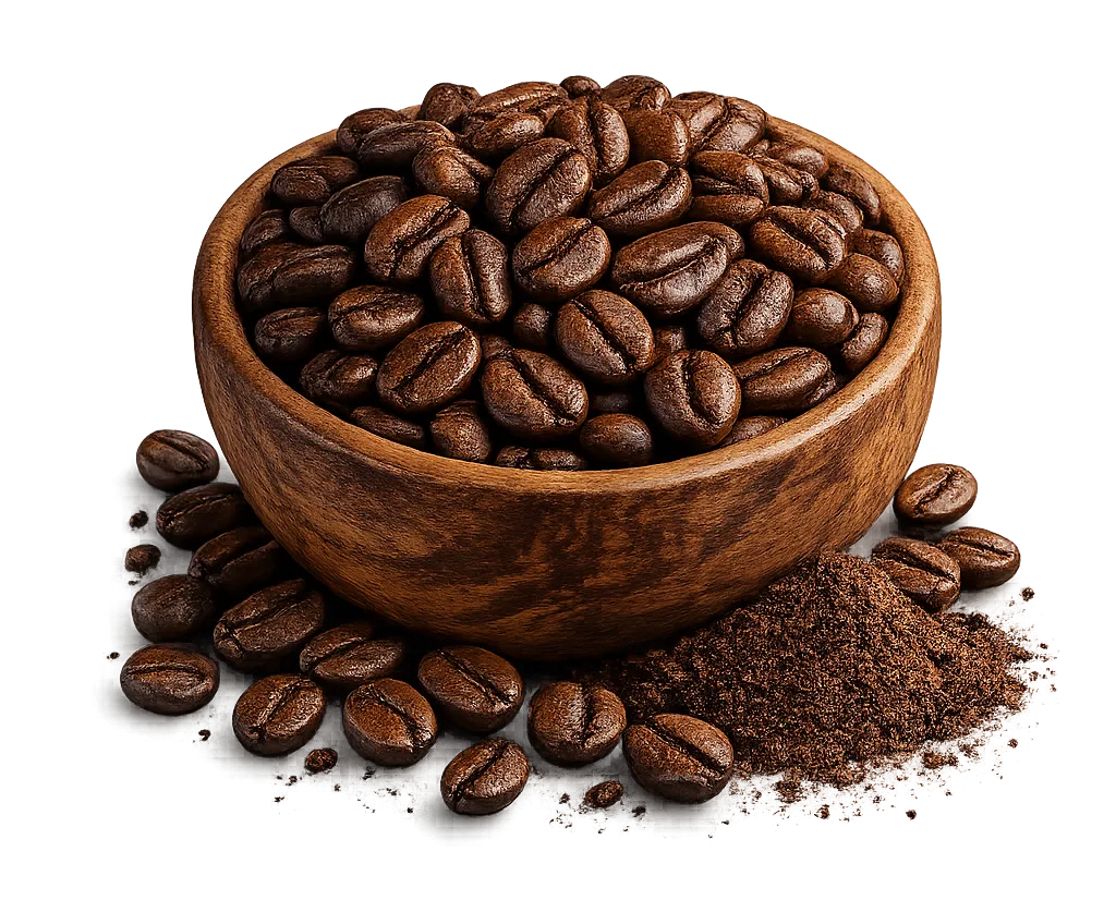 Grains de café Arabica et Robusta