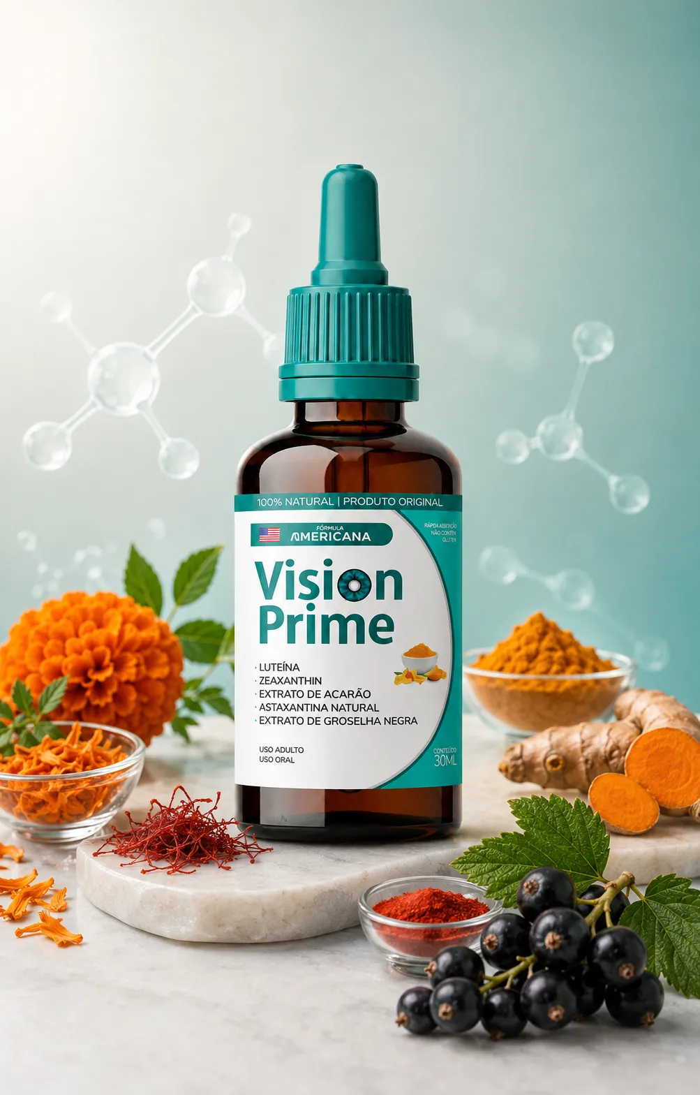 Vision Prime com representação dos principais ativos da fórmula